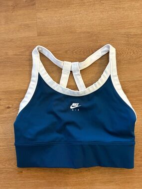 Nike Navy and White Strappy Athletic Sports Bra